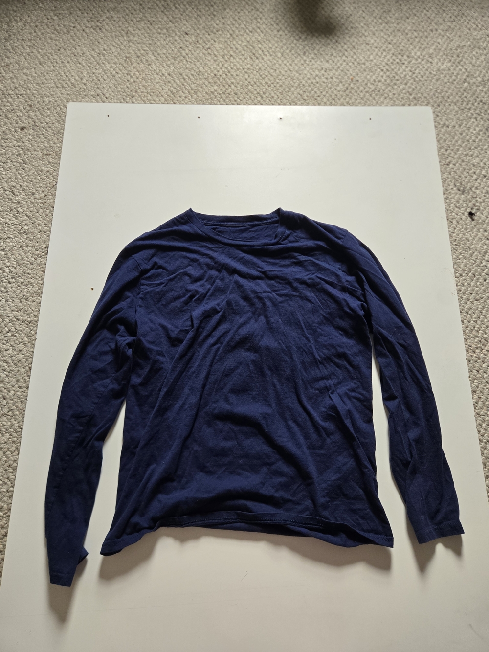 Men's Navy Long Sleeve Crew Neck Tee